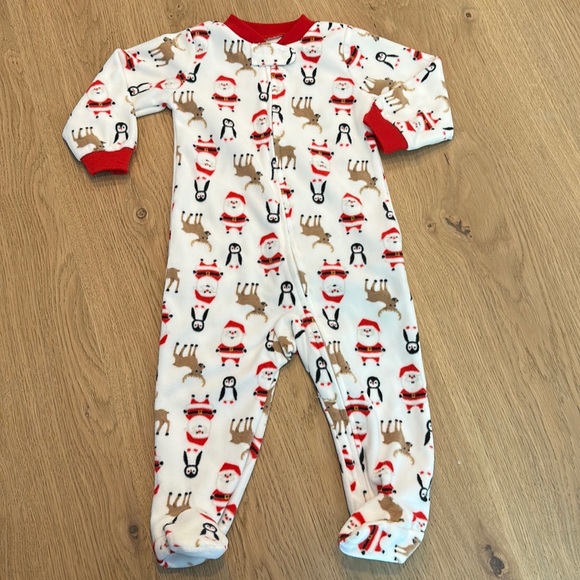 Carter’s Christmas Fleece Zip Footies - Picture 2 of 3